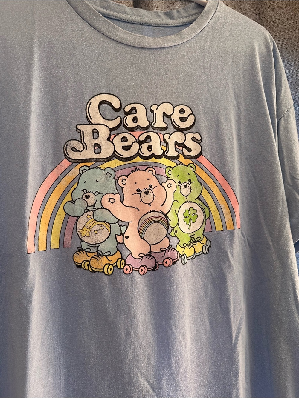 Ladies Pastel Care Bears Graphic Tee - fits like an XL